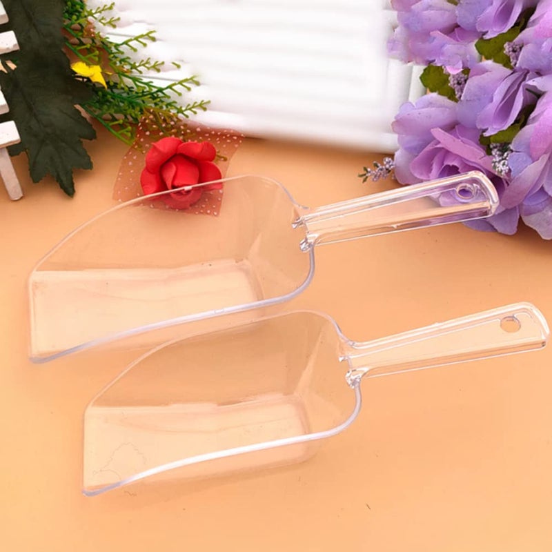 POFUIERKN 20 Pack of Set Plastic Buffet Serving Tongs Mini Serving Utensil Tongs Appetizers Tongs and Plastic Kitchen Scoops Clear Ice Scoop Buffet Scoop for Candy Dessert Buffet Ice - Image 4